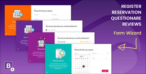 MAVIA-Register, Reservation, Questionare, Reviews form wizard